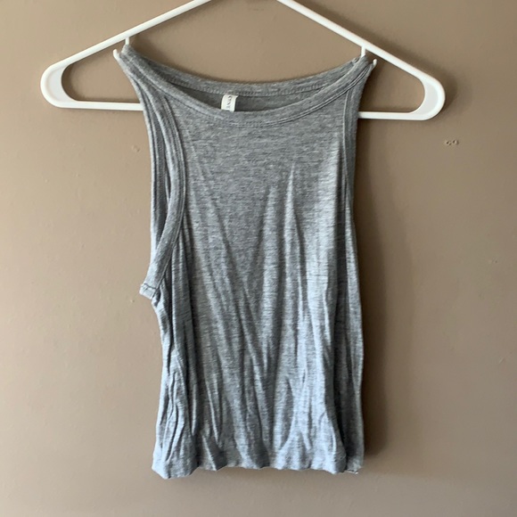 Gray Racerback Crop Top - Picture 1 of 4